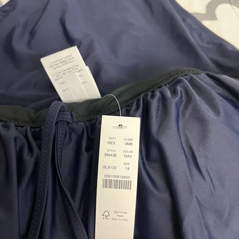 J.Crew Draped blouson one-piece NWT Size 14 - Picture 3 of 9